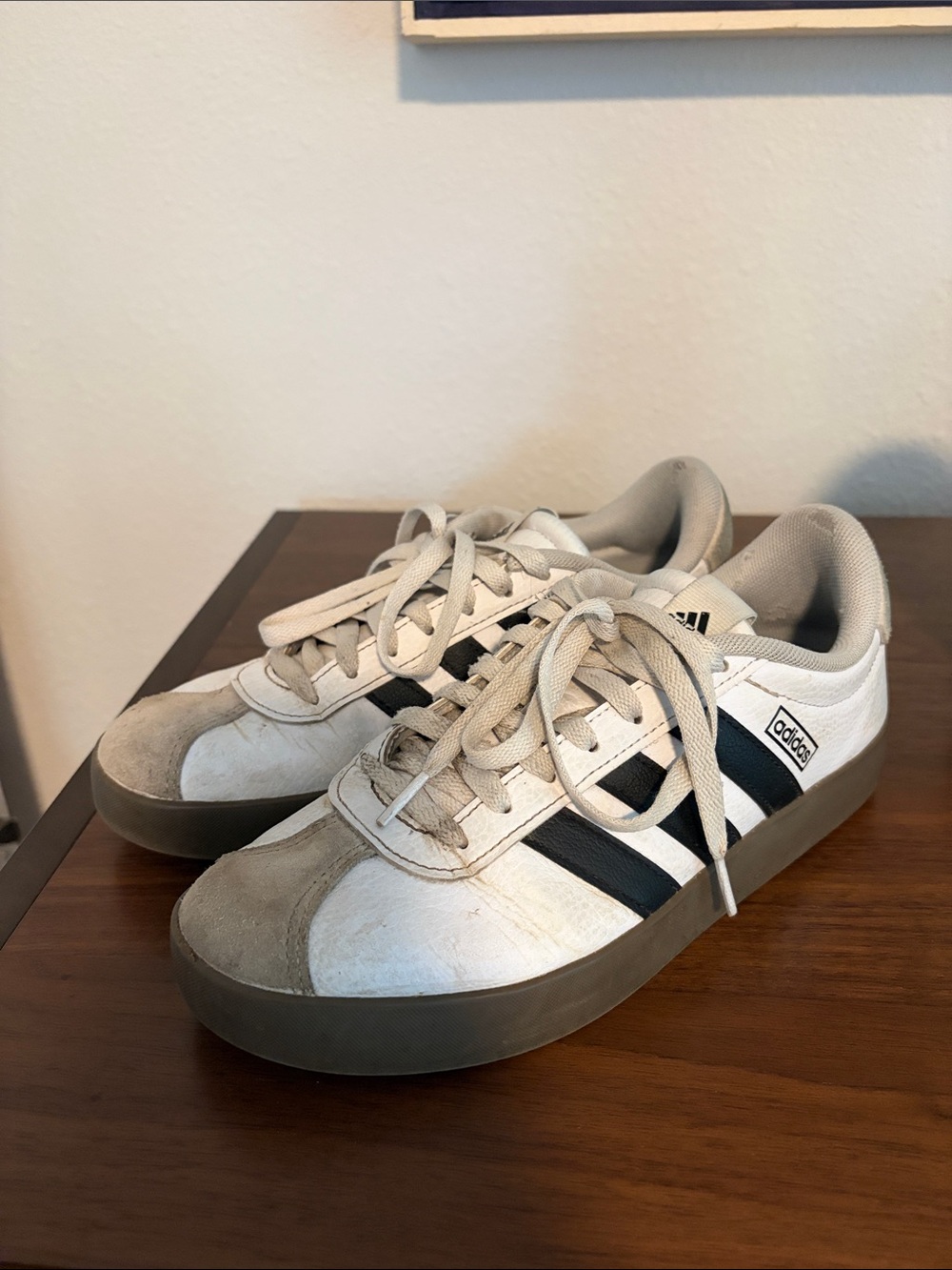 adidas White and Black Low-Top Casual Sneakers